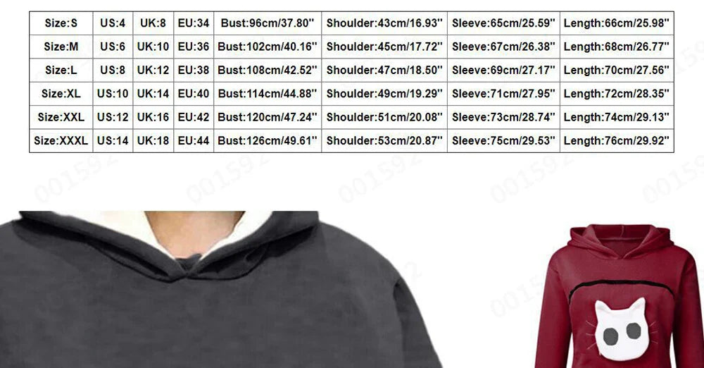 Cat lovers hoodie with kangaroo pocket and animal ears, designed for cuddling pets, offering comfort and style for pet owners.