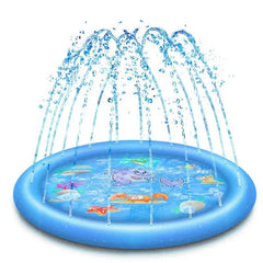 150cm pet play splash mat with water spray fountain for kids and dogs.