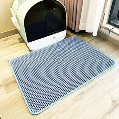 "Waterproof double layer cat litter mat with non-slip and easy-to-clean design"