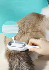"Double-sided pet hair removal brush for cats and dogs with grooming wipes"