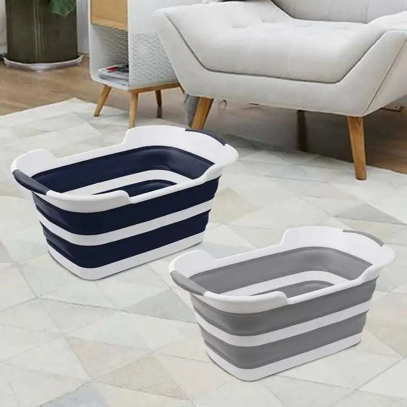 Folding pet bath tub with drainage hole, portable grooming tub for dogs and cats.