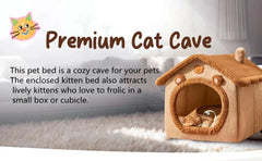 Foldable pet house with removable, washable dog bed for cats and puppies; cozy and portable kennel.