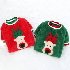 Christmas Dog Clothes Pet Clothes for Small Medium Dogs Winter Warm Elk Santa Claus Dog Cat Coat Hoodies Dogs Christmas Clothing