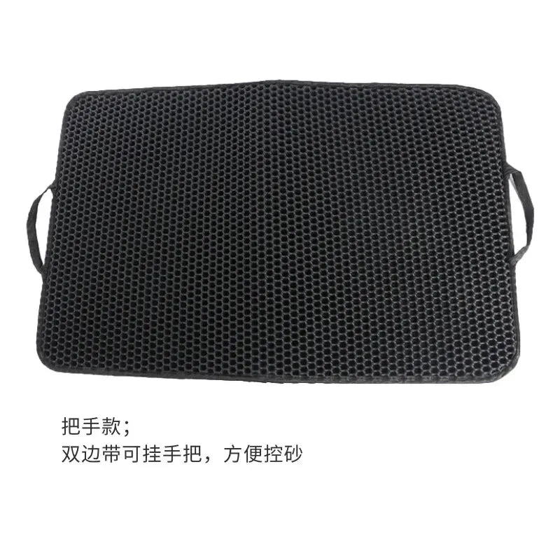 "EVA double layer cat litter mat with honeycomb design for trapping litter"