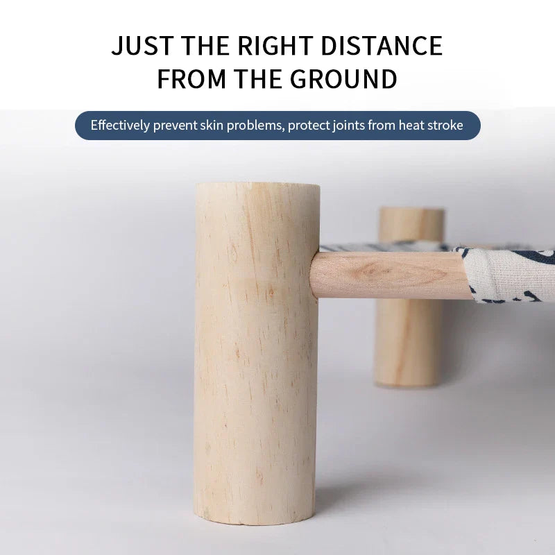 "Detachable raised cat hammock bed with moisture-proof washable mat, ideal for cats and small dogs"