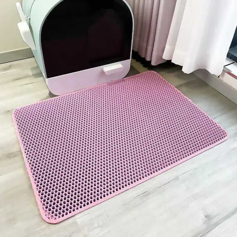 "Waterproof double layer cat litter mat with non-slip and easy-to-clean design"