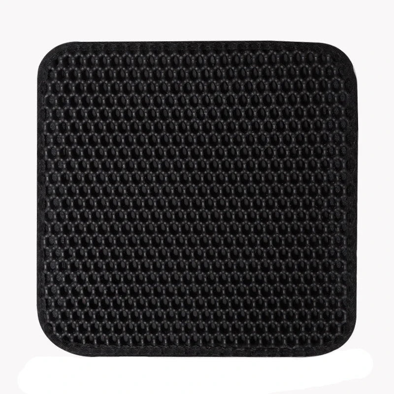 "Waterproof double-layer pet litter mat for cats, non-slip washable mat"