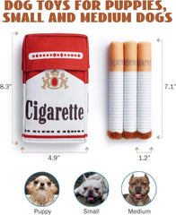 Dog Cigarette Box Sound Making Toy, bite-resistant plush for puppies and small dogs, unique cigarette box design.