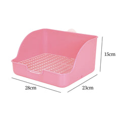 PP plastic rabbit litter box in rectangular shape, ideal for small animals like chinchillas and bunnies, designed for easy cleaning.