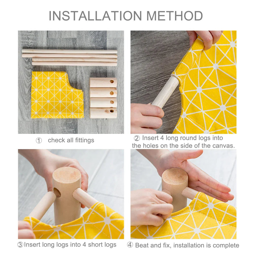 "Detachable raised cat hammock bed with moisture-proof washable mat, ideal for cats and small dogs"