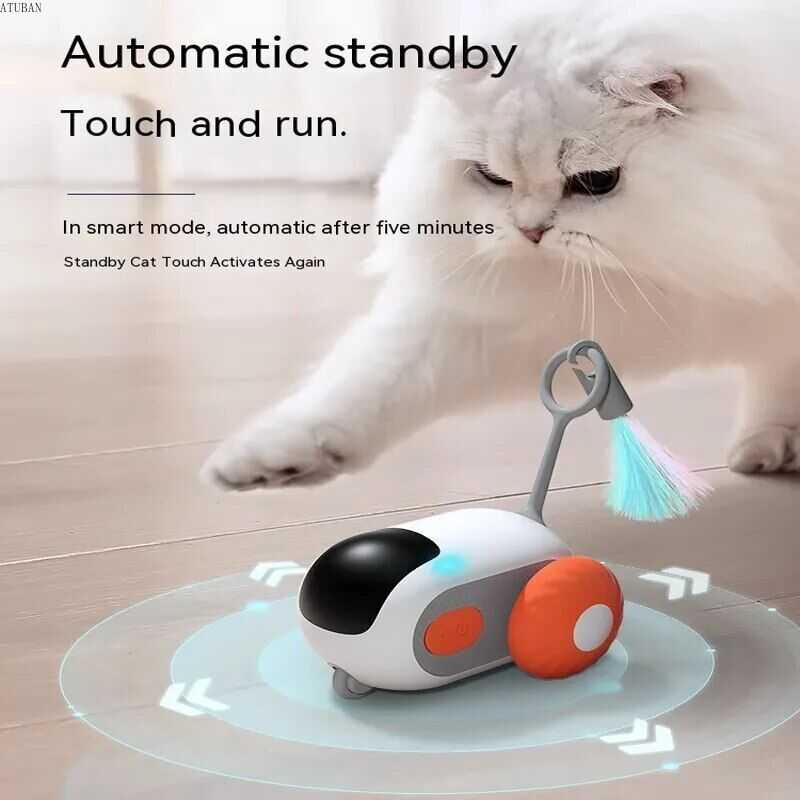Wireless remote control electric cat toy with interactive teaser stick and gravity sports car design for active play.