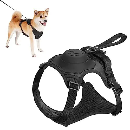 Dog Harness and Retractable Leash Set with adjustable, breathable design and anti-burst safety features.