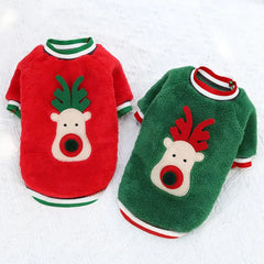 Christmas Dog Clothes Pet Clothes for Small Medium Dogs Winter Warm Elk Santa Claus Dog Cat Coat Hoodies Dogs Christmas Clothing