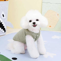 Small and medium dogs wearing warm cotton vest, suitable for Yorkies, Chihuahuas, Maltese, and Bulldogs.