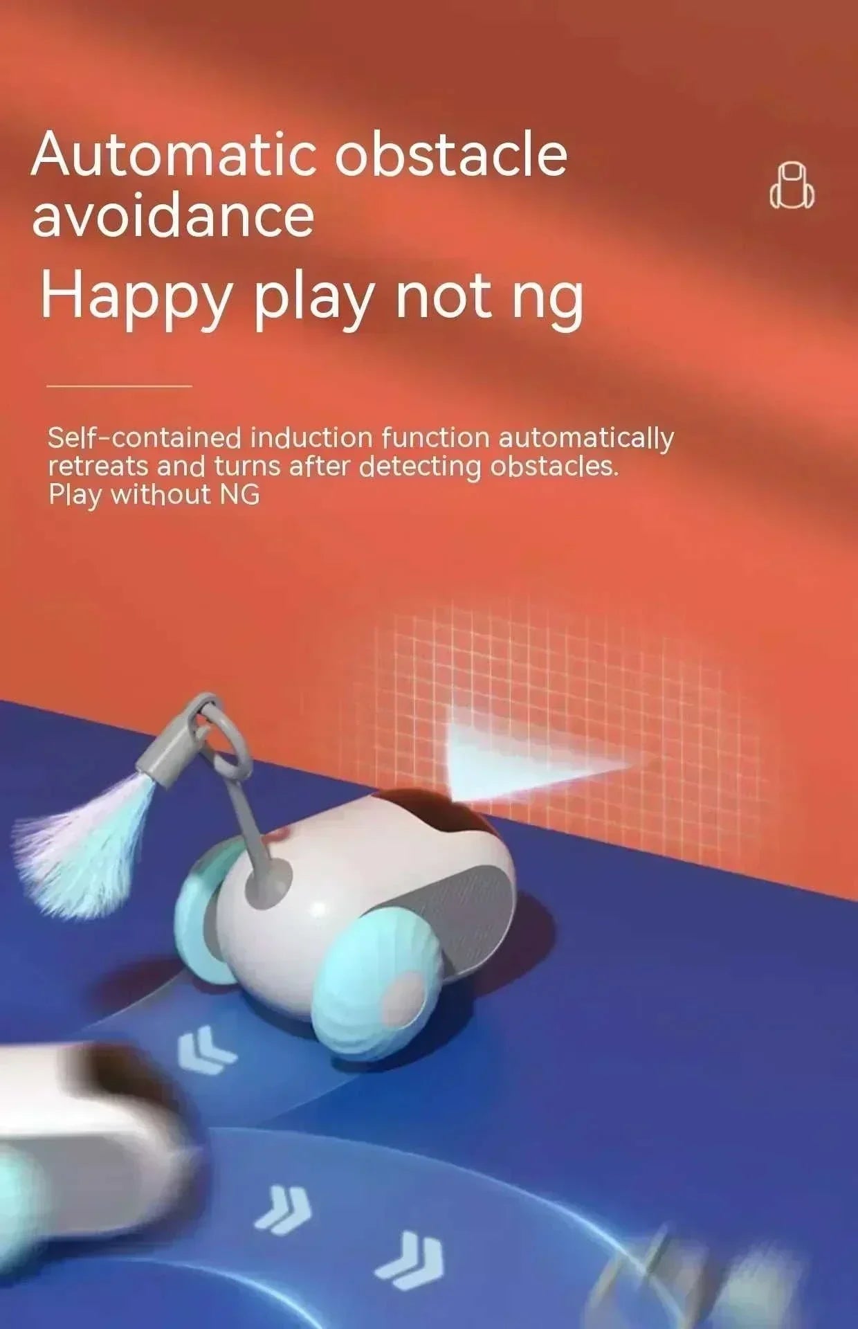 Wireless remote control electric cat toy with interactive teaser stick and gravity sports car design for active play and obstacle avoidance.