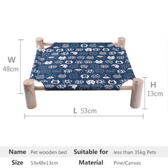 "Detachable raised cat hammock bed with moisture-proof washable mat, ideal for cats and small dogs"