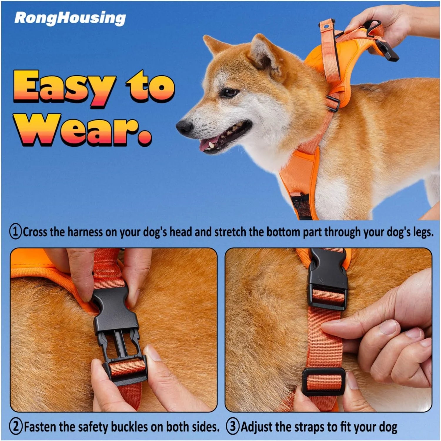 Dog Harness and Retractable Leash Set with adjustable, breathable design and anti-burst safety features.
