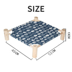 "Detachable raised cat hammock bed with moisture-proof washable mat, ideal for cats and small dogs"