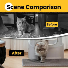 "Waterproof double layer cat litter mat with non-slip and easy-to-clean design"