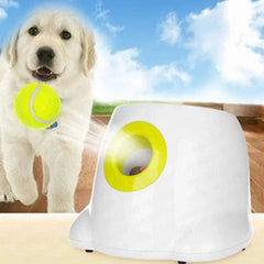 "Automatic dog ball launcher for throwing tennis balls, ideal for high-energy dogs"