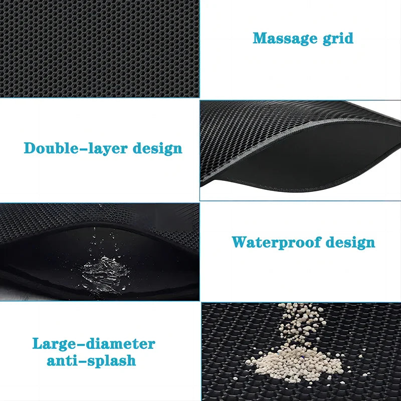 EVA Double-Layer Cat Litter Pad with massage grid, double-layer, waterproof and anti-splash design.