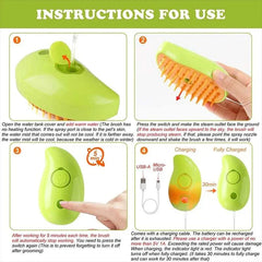 "Electric pet grooming brush with soft silicone bristles and water spray for cats"water spray & silicone bristles