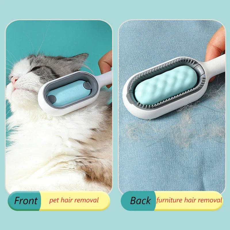 cat & dog grooming "Double-sided pet hair removal brush for cats and dogs with grooming wipes"