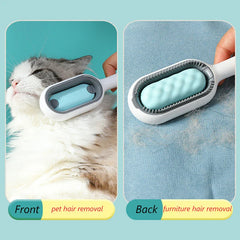 cat & dog grooming "Double-sided pet hair removal brush for cats and dogs with grooming wipes"