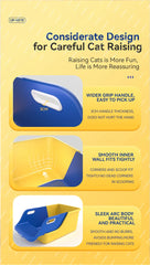 "Extra large semi-closed cat litter pan with anti-splash design for easy maintenance"