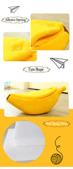 Banana shaped pet bedding, cozy cat nest mat, dog sleeping bag, warm and soft material.