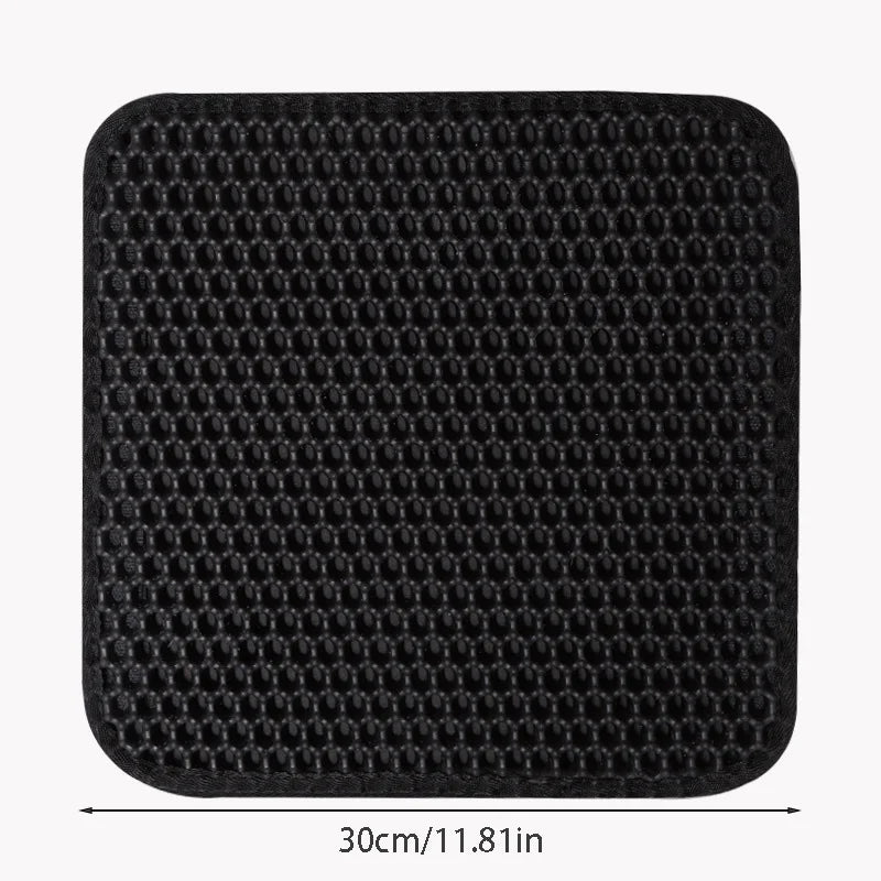 "Waterproof double-layer pet litter mat for cats, non-slip washable mat"