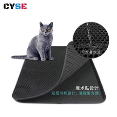"EVA double layer cat litter mat with honeycomb design for trapping litter"