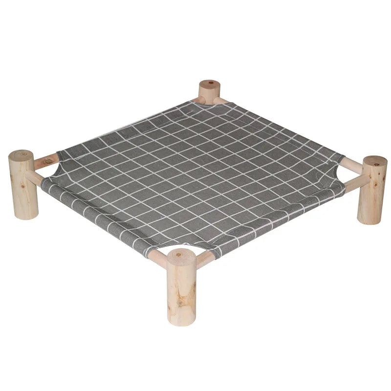 "Detachable raised cat hammock bed with moisture-proof washable mat, ideal for cats and small dogs"