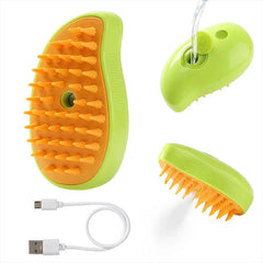 "Electric pet grooming brush with soft silicone bristles and water spray for cats"water spray & silicone bristles