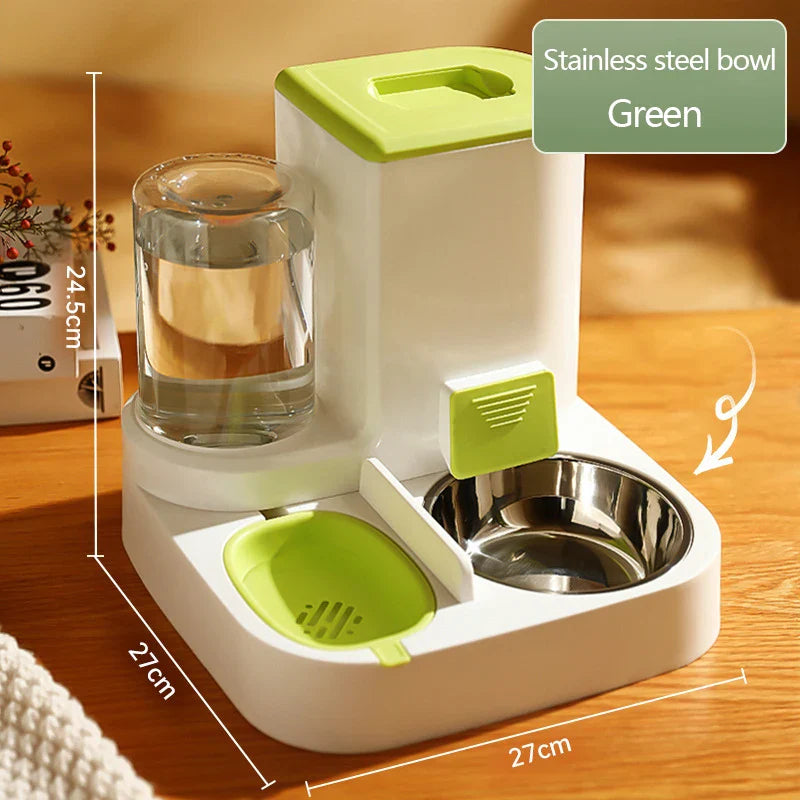 Kimpets automatic pet feeder and water dispenser with large capacity, designed for dry and wet food separation for cats and dogs.