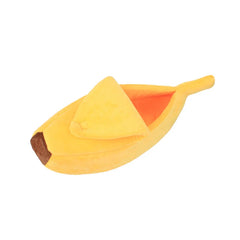 Banana shaped pet bedding for cats and small dogs, cozy and soft sleeping bag and nest mat.