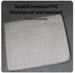 "Grey ice silk cooling pad for small pets, ideal for summer comfort"