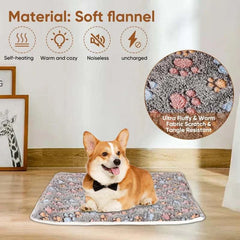 Flannel thickened dog bed mat for winter warmth and comfort, suitable for pets.