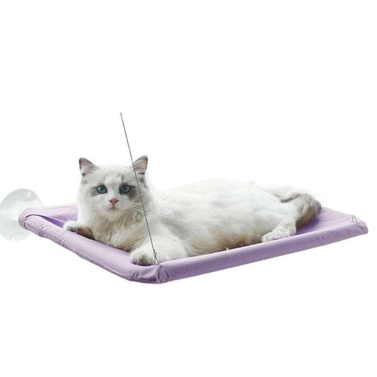 Washable window hanger cat hammock with suction cups, detachable pet bed.