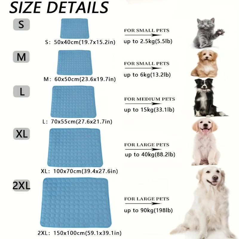 Pet dog cooling mat – blue foldable