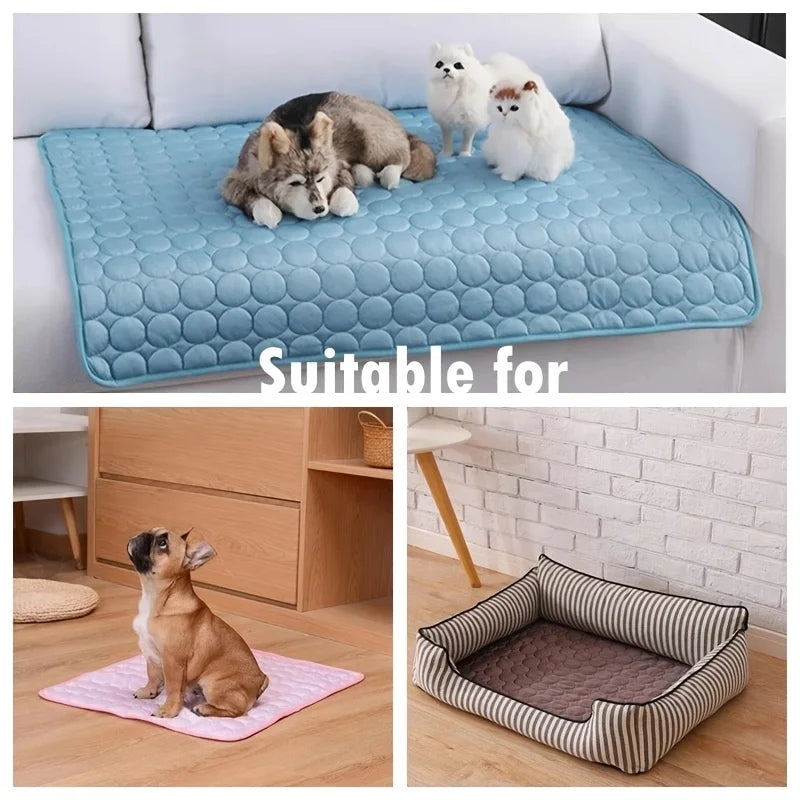 Pet dog cooling mat – blue foldable