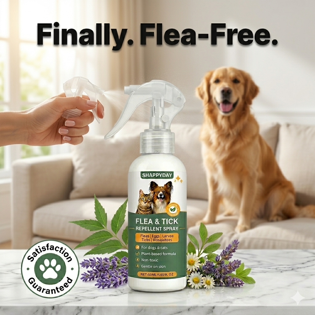 Soothing aloe vera in ShappyDay natural flea spray – calms irritated pet skin from flea bites