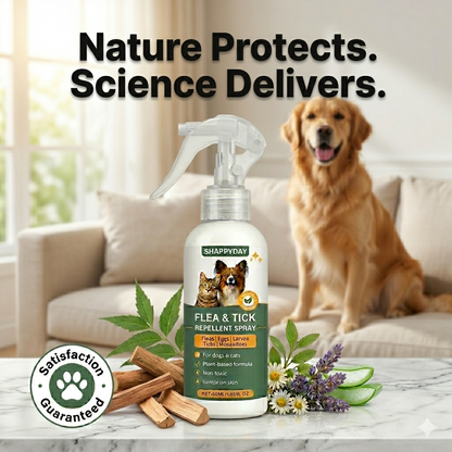 Natural clove eugenol ingredient in ShappyDay flea and tick defense spray for pets