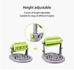 "Rolling adjustable puzzle slow food bowl for pets"