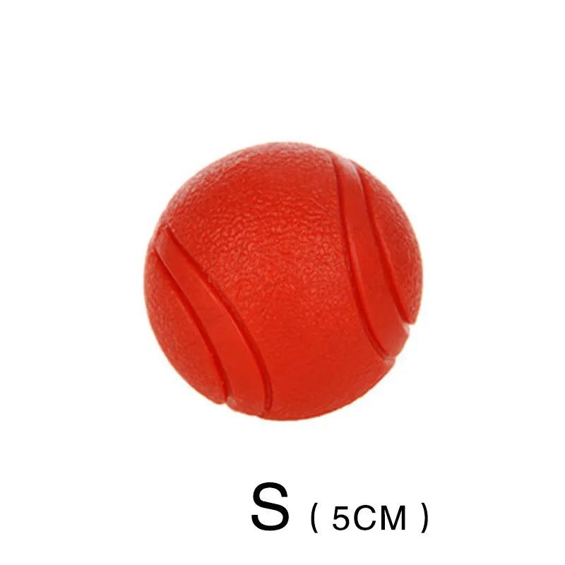 "HOOPET rubber ball dog toy in red color, designed for durable play"