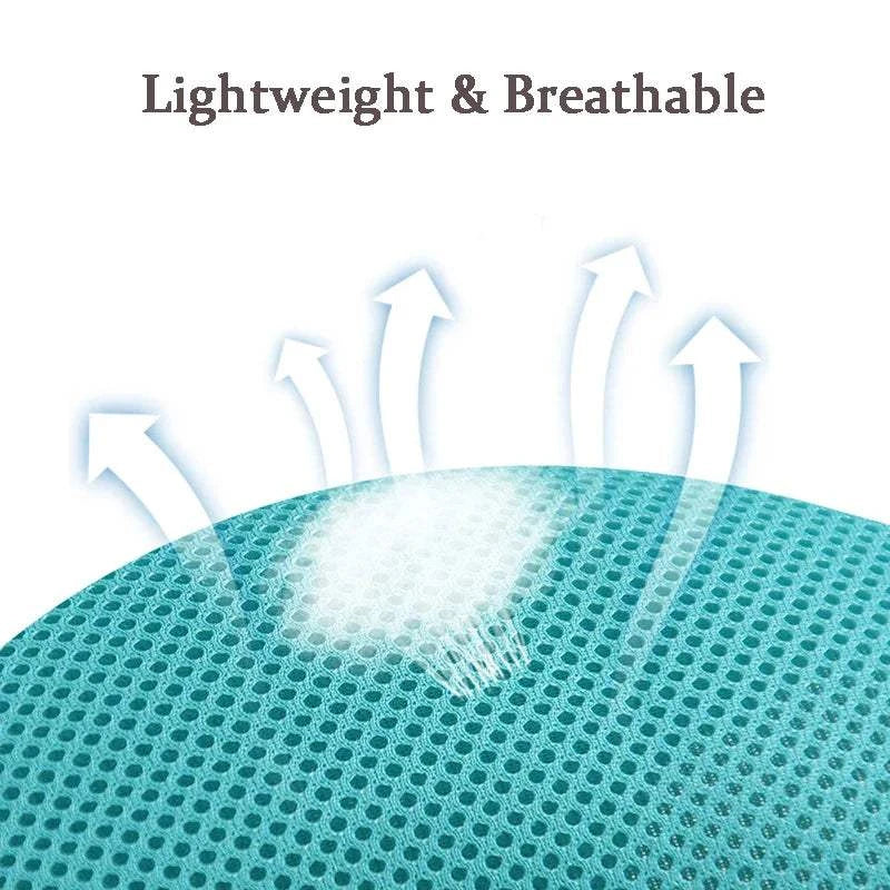 Lightweight breathable mesh material of no-pull dog harness.