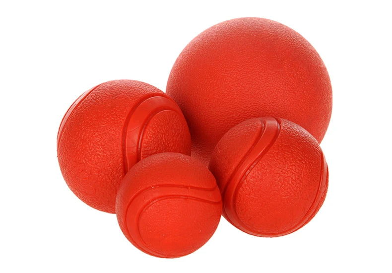"HOOPET rubber ball dog toy in red color, designed for durable play"