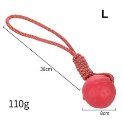 "HOOPET rubber ball dog toy in red color, designed for durable play"