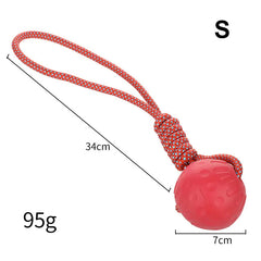 "HOOPET rubber ball dog toy in red color, designed for durable play"
