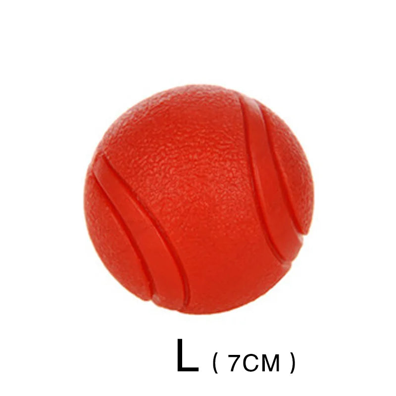 "HOOPET rubber ball dog toy in red color, designed for durable play"